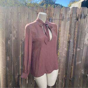 Talina Hermann bow silk  blouse size small